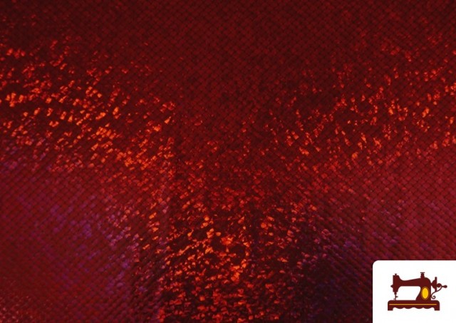 Vente de Tissu en Lycra Imitation Écailles de Poisson et Sirène couleur Rouge