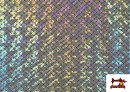 Tissu en Lycra Imitation Écailles de Poisson et Sirène couleur Argenté