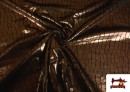 Vente de Tissu en Lycra Imitation Écailles de Serpent Couleur Noir couleur Brun