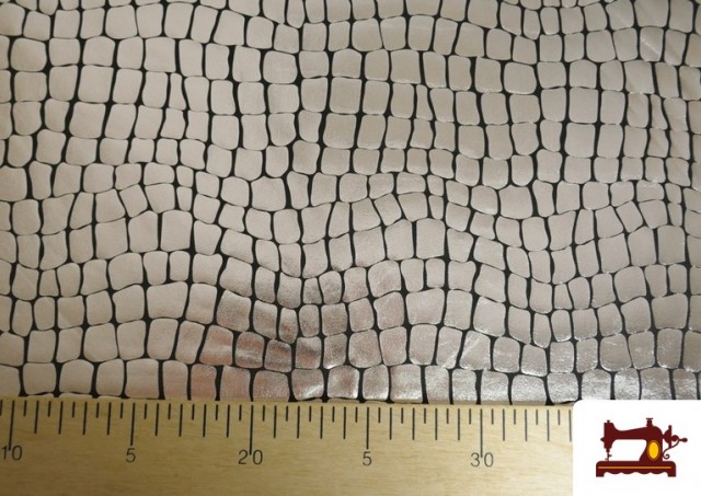 Acheter Tissu en Lycra Imitation Écailles de Serpent Couleur Noir couleur Argenté