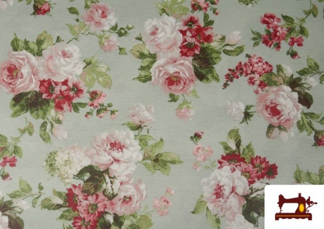 Vente de Tissu en Canvas Anti-Taches Floral Style Romantique