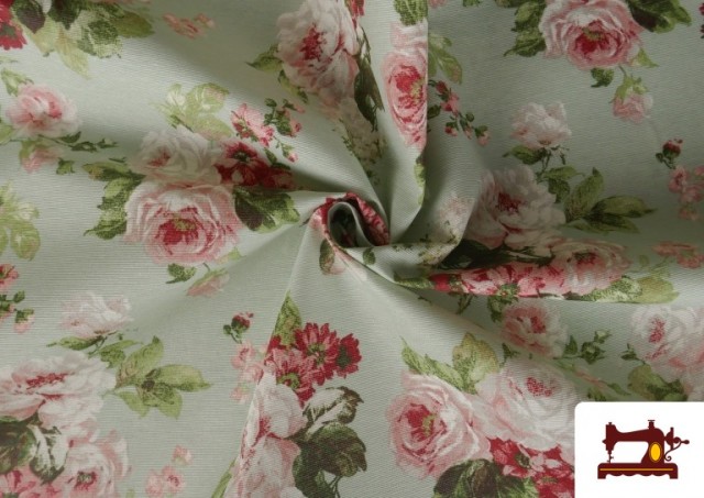 Acheter en ligne Tissu en Canvas Anti-Taches Floral Style Romantique