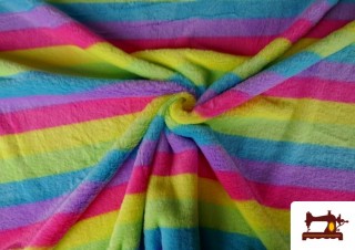Tissu à Poil Arc-en-Ciel Multicolore