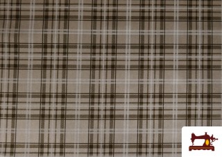 Acheter Tissu en Canvas Imprimé à Carreaux Beiges couleur Brun