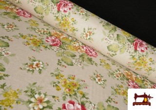 Tissu en Canvas Imprimé Floral Style Romantique Tissu en Canvas Imprimé Floral Style Romantique