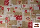 Tissu pour Décoration de Noël Largeur 280 cm couleur Beige