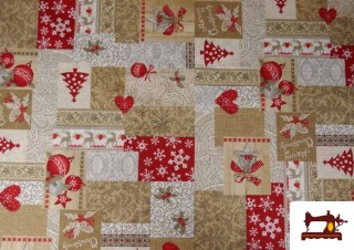 Tissu pour Décoration de Noël Largeur 280 cm couleur Beige