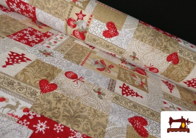 Acheter Tissu pour Décoration de Noël Largeur 280 cm couleur Beige