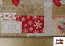 Vente en ligne de Tissu pour Décoration de Noël Largeur 280 cm couleur Beige