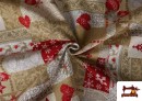 Tissu pour Décoration de Noël Largeur 280 cm couleur Beige