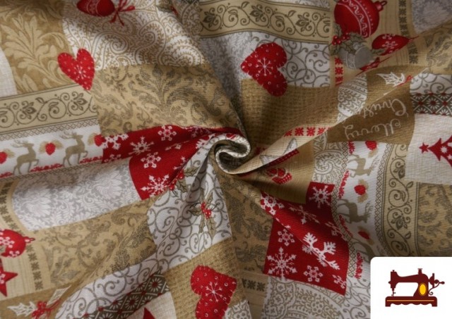 Tissu pour Décoration de Noël Largeur 280 cm couleur Beige