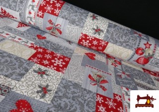 Tissu pour Décoration de Noël Largeur 280 cm couleur Gris