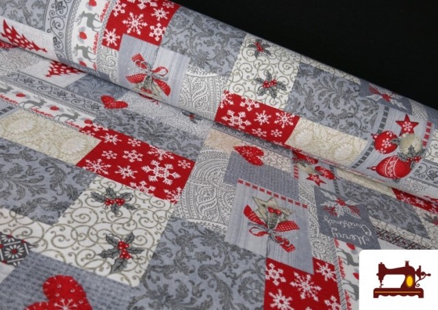 copy of Tissu pour Décoration Imprimé avec Lettres de Noël couleur Gris