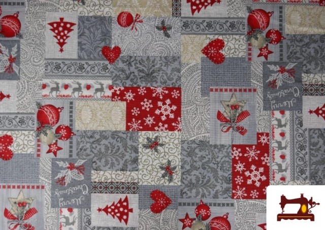 Acheter Tissu pour Décoration de Noël Largeur 280 cm couleur Gris