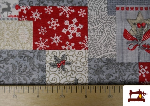 Acheter en ligne Tissu pour Décoration de Noël Largeur 280 cm couleur Gris
