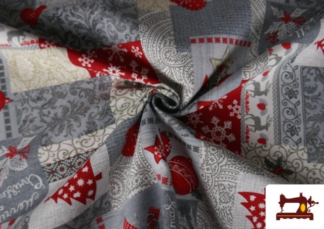 Vente en ligne de Tissu pour Décoration de Noël Largeur 280 cm couleur Gris