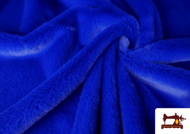 Acheter Tissu Poil Court Doux en Couleurs couleur Gros bleu