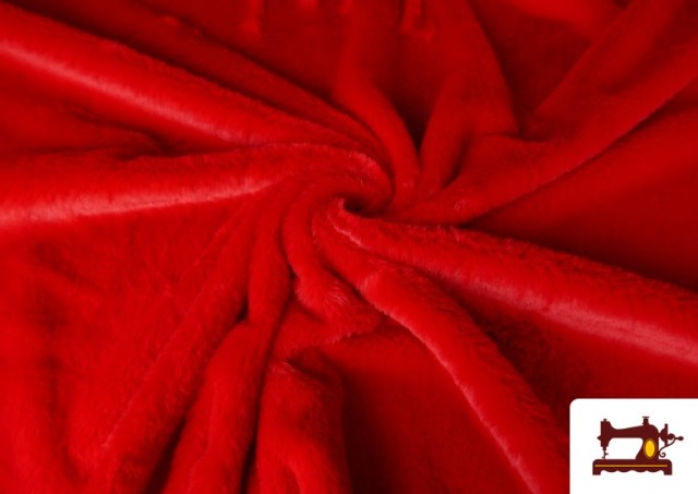Vente de Tissu Poil Court Doux en Couleurs couleur Rouge