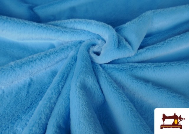 Tissu Poil Court Doux en Couleurs couleur Bleu turquoise