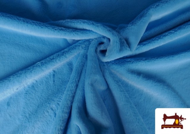Tissu Poil Court Doux en Couleurs couleur Bleu turquoise