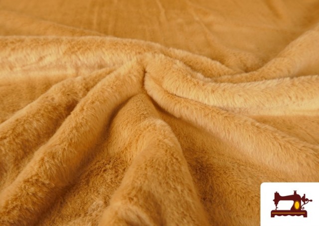 Acheter en ligne Tissu Poil Court Doux en Couleurs couleur Moutarde