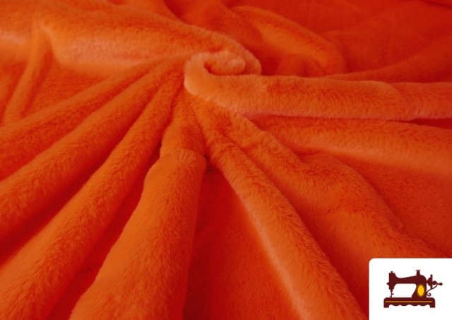 Tissu Poil Court Doux en Couleurs couleur Orange