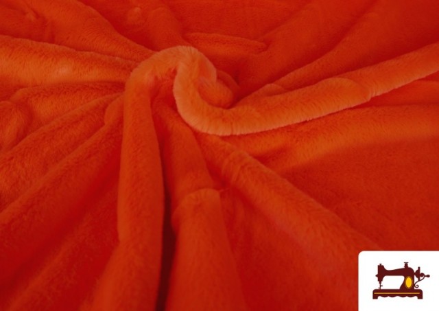 Tissu Poil Court Doux en Couleurs couleur Orange