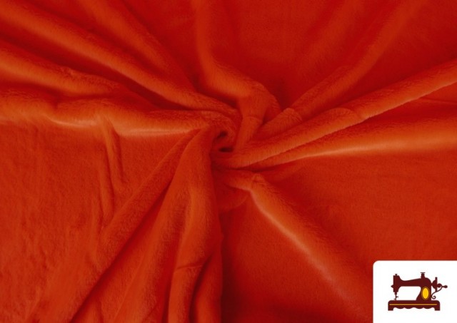 Tissu Poil Court Doux en Couleurs couleur Orange