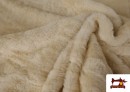 Vente de Tissu Poil Court Doux en Couleurs couleur Écru