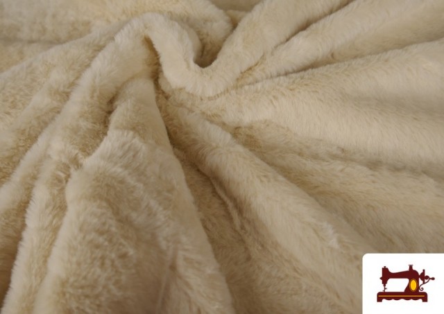 Acheter en ligne Tissu Poil Court Doux en Couleurs couleur Écru