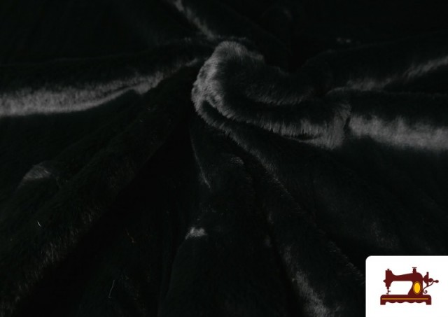 Tissu Poil Court Doux en Couleurs couleur Noir