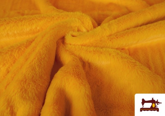 Acheter en ligne Tissu Poil Court Doux en Couleurs couleur Jaune