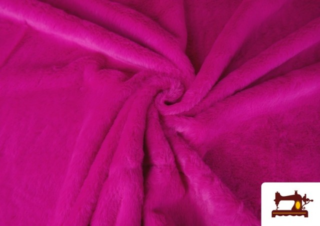 Tissu Poil Court Doux en Couleurs couleur Fuchsia