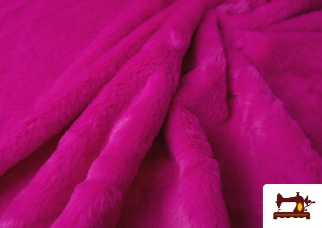 Tissu Poil Court Doux en Couleurs couleur Fuchsia