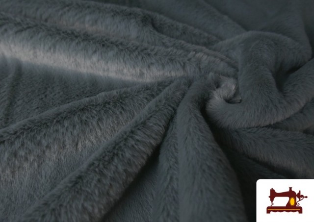 Tissu Poil Court Doux en Couleurs couleur Gris