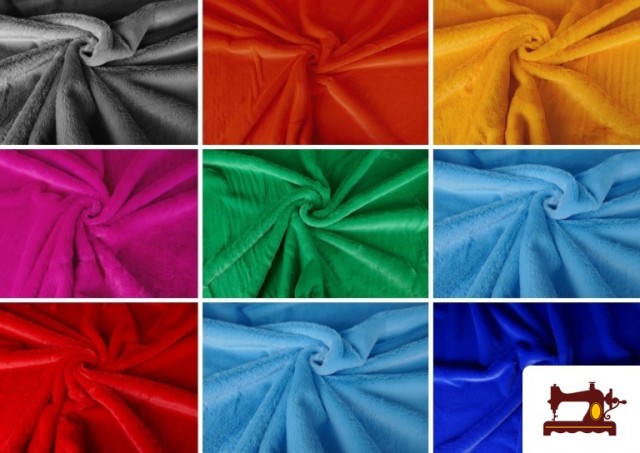 Acheter en ligne Tissu Poil Court Doux en Couleurs