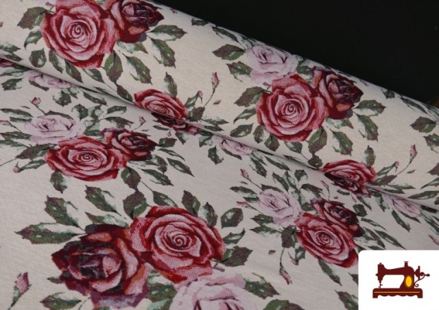 Tissu pour Tapisserie en Gobelin Floral avec Roses
