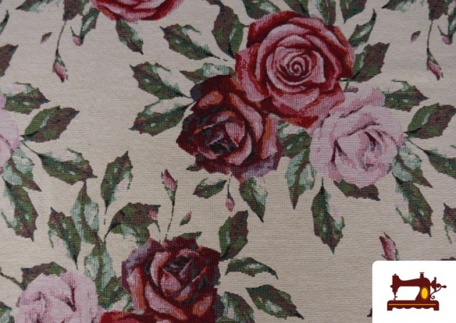 Vente de Tissu pour Tapisserie en Gobelin Floral avec Roses