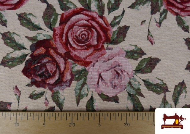Acheter en ligne Tissu pour Tapisserie en Gobelin Floral avec Roses