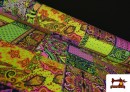 Acheter Tissu en Stretch Imprimé Patchwork Fluor