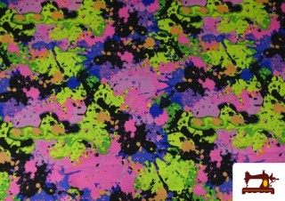 Acheter Tissu en Stretch Imprimé avec Tâches de Peinture Fluor