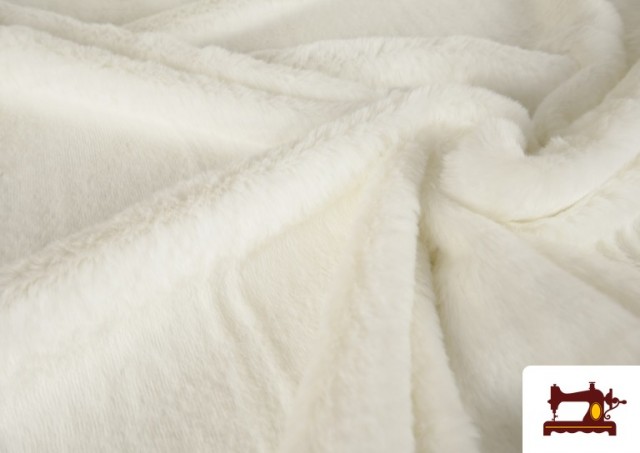 Tissu Poil Court Doux en Couleurs couleur Blanc