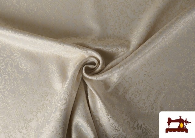Acheter copy of Tissu en Brocart avec Lamé Argenté/Doré couleur Écru