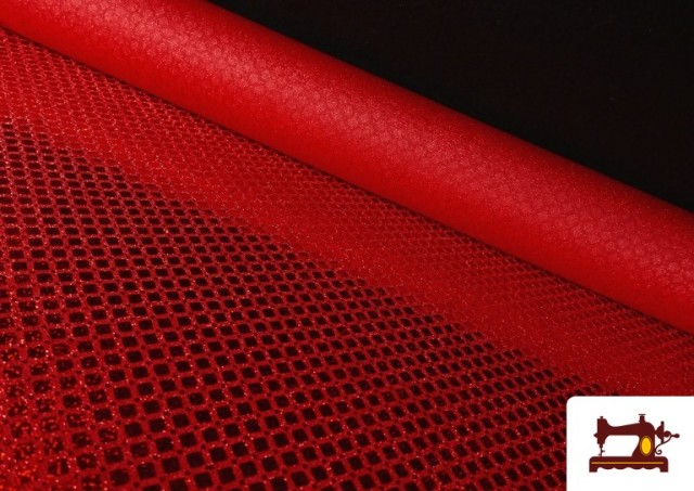 Acheter Tissu Sequins Hologramme Losanges Brillants couleur Rouge