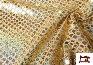 Acheter en ligne Tissu Sequins Hologramme Losanges Brillants