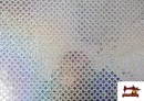 Tissu Sequins Hologramme Losanges Brillants couleur Argenté