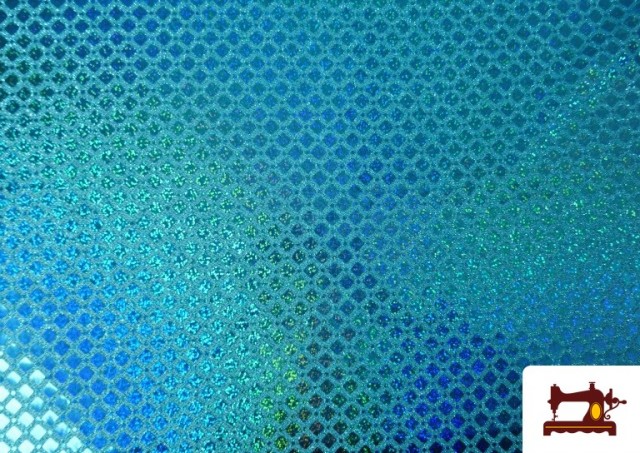 Acheter en ligne copy of Tissu avec Paillettes Animal Print Serpent couleur Bleu turquoise