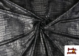 Tissu Jersey avec Lycra Imprimé Serpent couleur Gris