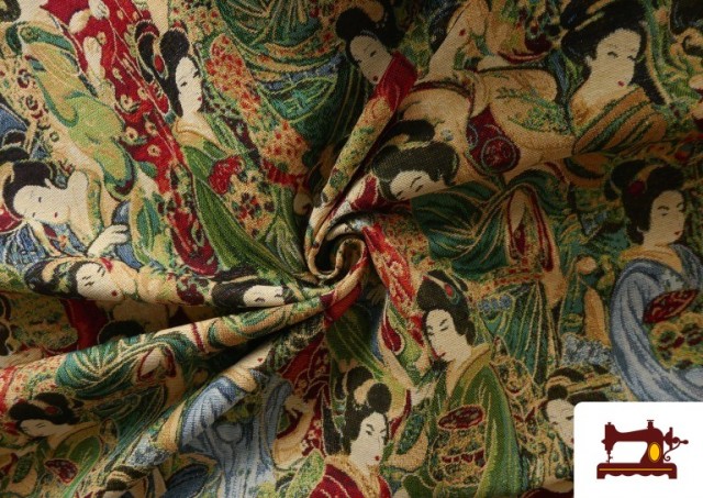 Acheter en ligne Tissu en Gobelin Japonais Geisha