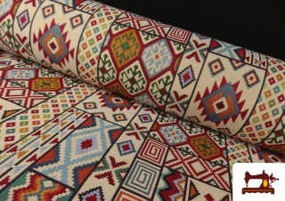 Tissu Gobelin imprimé Ethnique Bordures